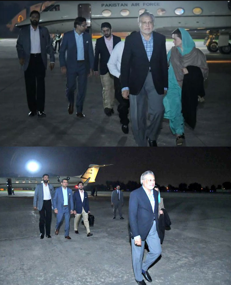 Netizens question landing of Ishaq Dar in PAF jet