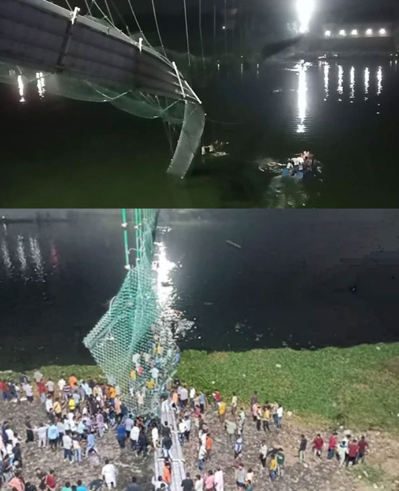Gujarat cable bridge collapse in Morbi: Over 60 die, rescue operation continues