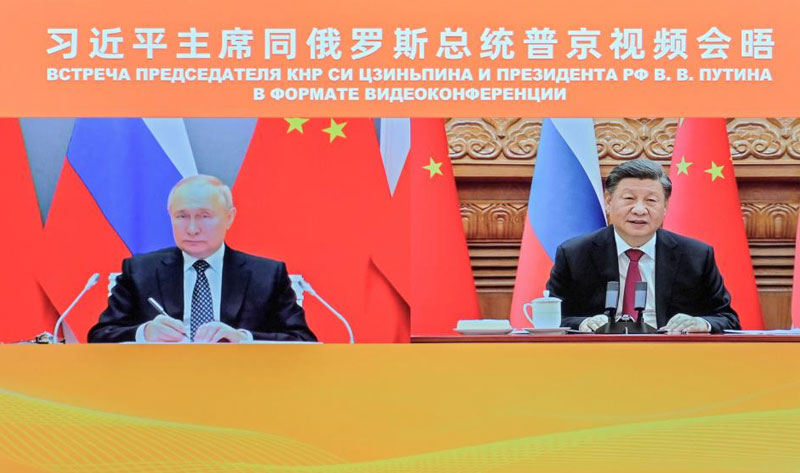 Xi meets Putin via video link